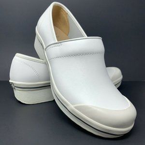 Dansko Volley Box White Leather Clog Shoes Women's
